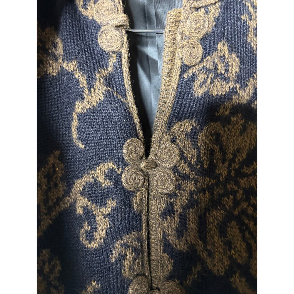 Peruvian Connection Floral Cardigan Sweater Heavyweight Pure Alpaca Floral Sz S - Picture 4 of 7